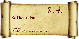 Kafka Ádám névjegykártya